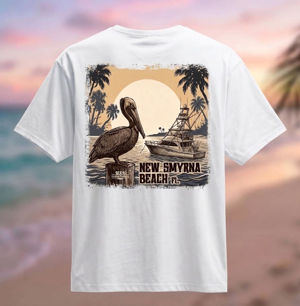 NSB Brown Pelican T-Shirt – New Smyrna Beach souvenir T-shirt