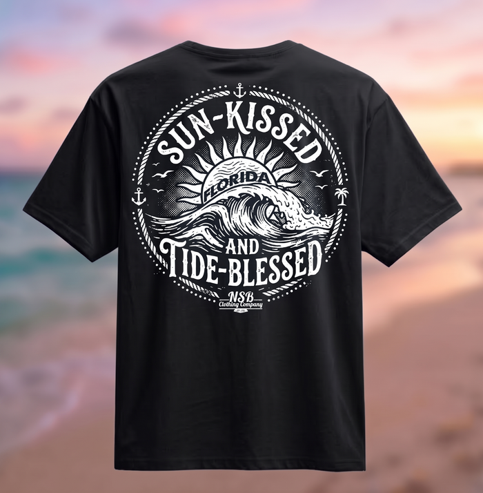 Sun-Kissed & Tide-Blessed T-Shirt - Black